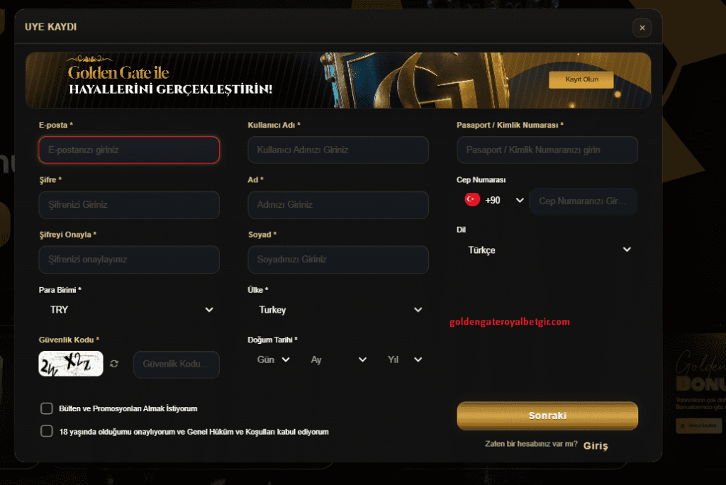goldengatebet giriş